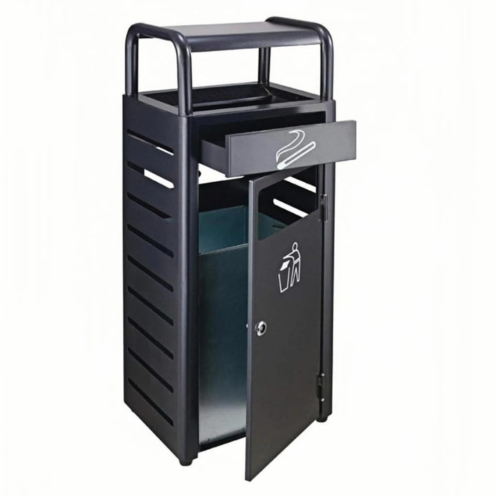 Outdoor-Abfallbehälter,Outdoor Mülleimer, Mülleimer Metall Abnehmbarem Inneneimer, Grosser Mülleimer