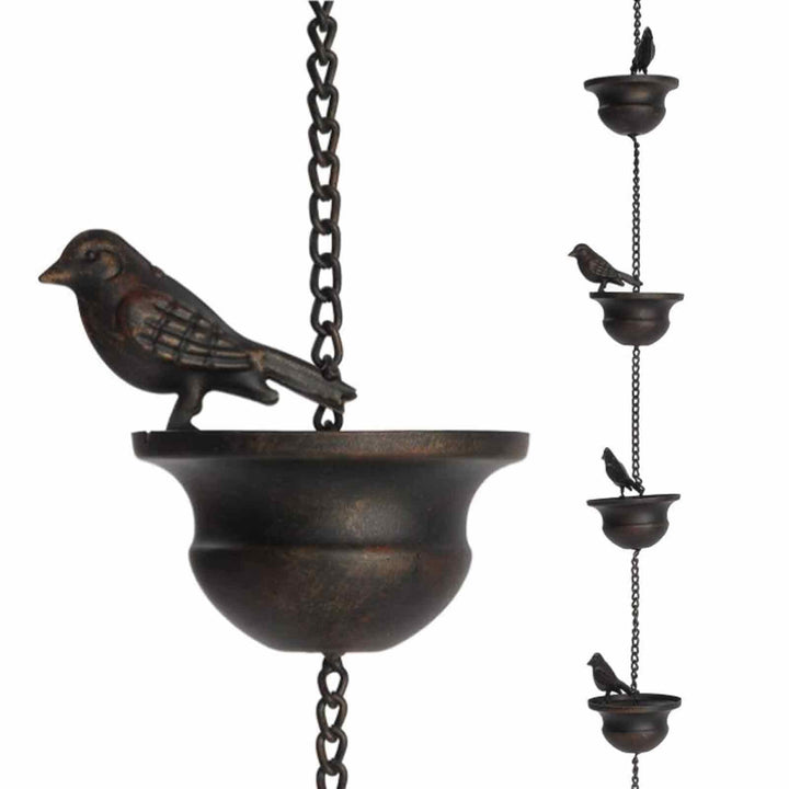Regenkette 2,4 m,Rain Chain,Rain Chain for Gutters,Regenablaufkette,Dachrinnenkette Regenablauf Rege