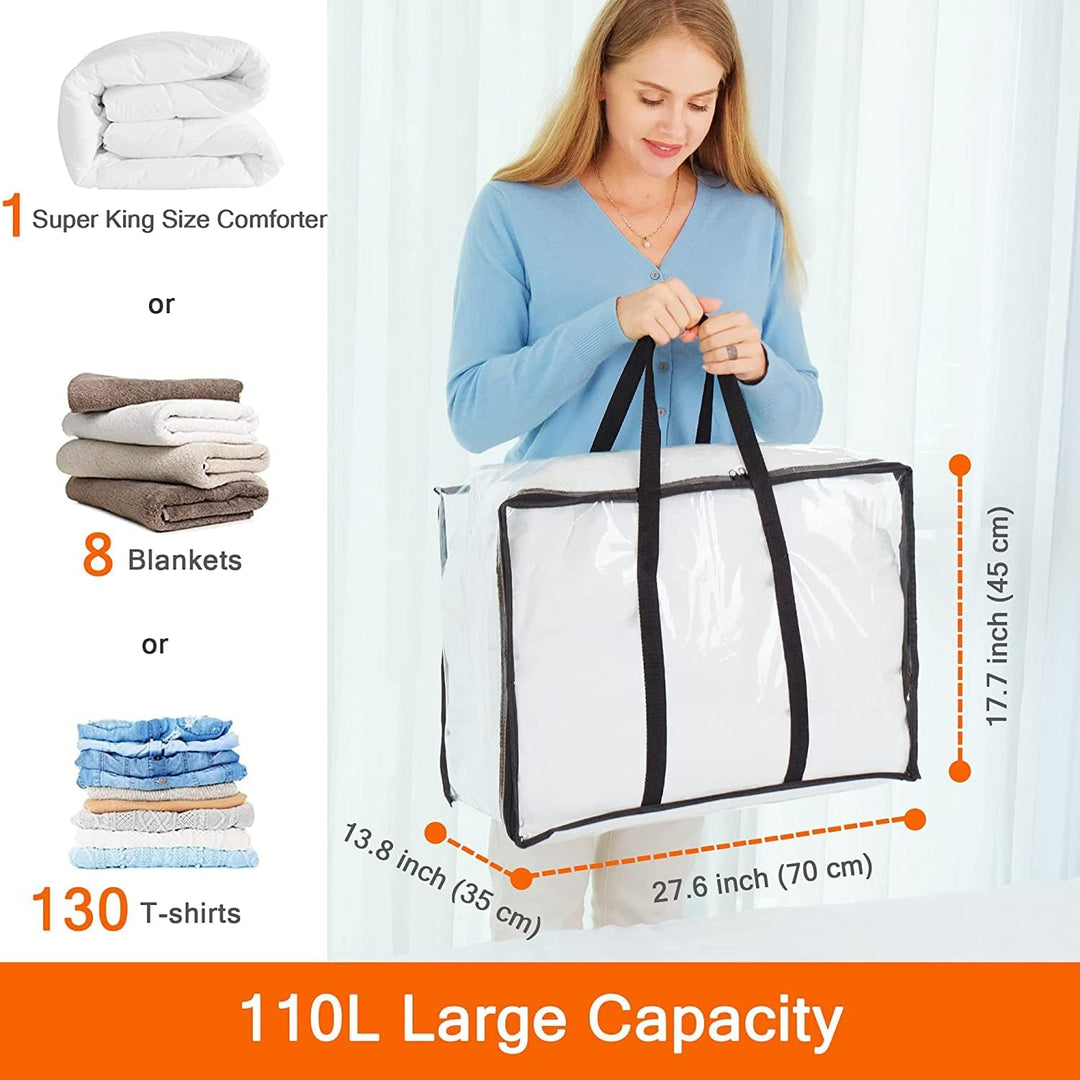 Vieshful 7 Stück Transparente Plastik Aufbewahrungstasche, 110L Organizer Aufbewahrungsbox Kleiderau