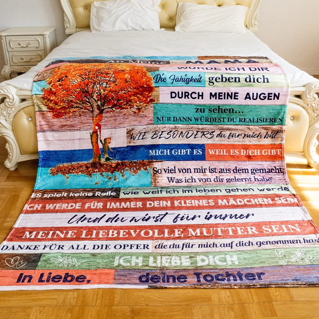 KEMEILA Personalisierte Plüschdecke Für Meine Mutter, Muttertags-Plüschdeckengeschenk (80"x 60", Toc