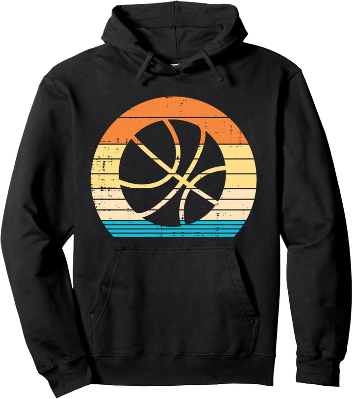 Basketball Silhouette Sunset Retro Baller Men Women Kids Pullover Hoodie