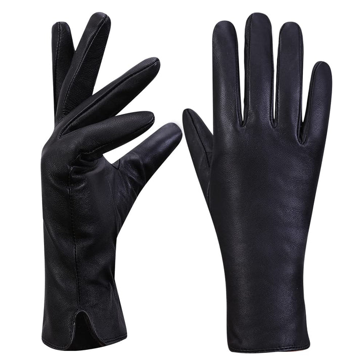 MGGMOKAY Damen Lederhandschuhe Kaschmir gefüttert XXL Schwarz, XXL Schwarz