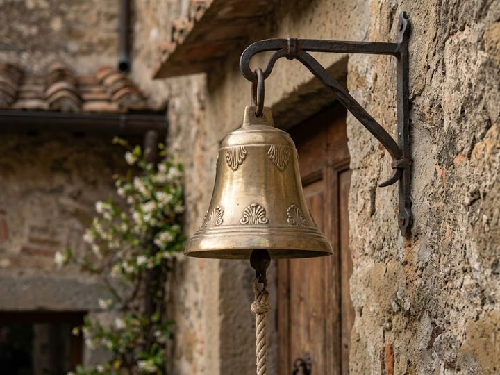 Glocke zum Aufhängen aus Messing glänzend Durchmesser 11,5 cm