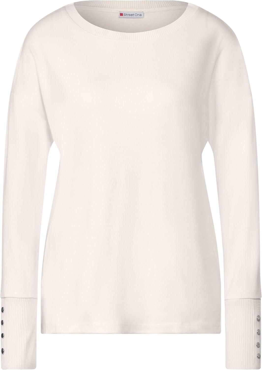 Street One Damen Langarmshirt 42 Lucid White, 42 Lucid White