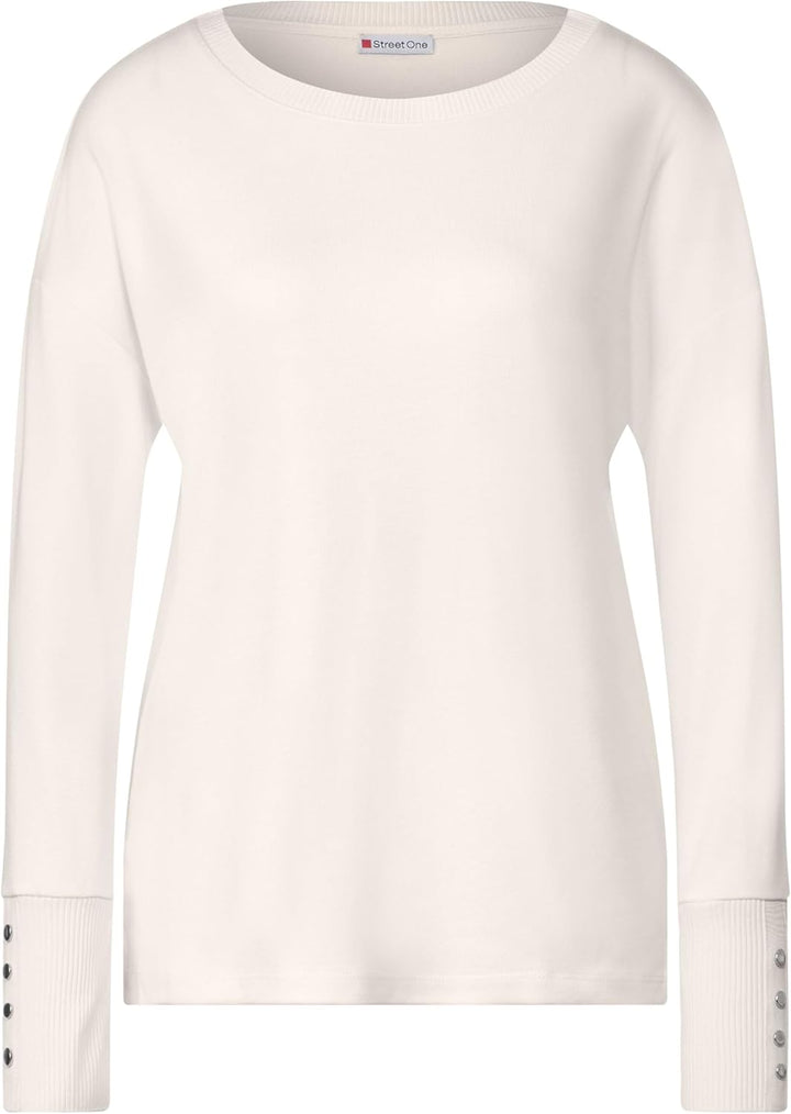 Street One Damen Langarmshirt 42 Lucid White, 42 Lucid White