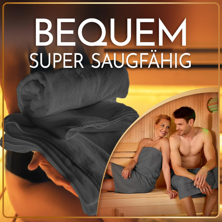 NatureMark SAUNATÜCHER Premium Qualität 80x200cm SAUNATUCH Sauna-Handtuch 100% Baumwolle Farbe: Anth