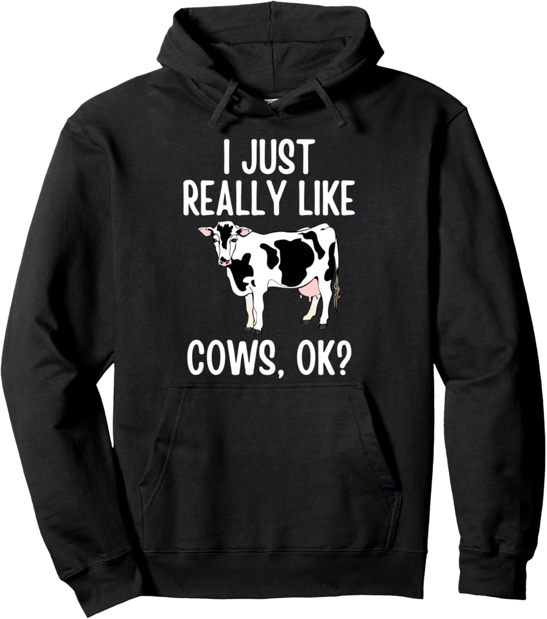 Ich mag Kühe einfach wirklich OK Farmer Funny Cow Lovers Pullover Hoodie