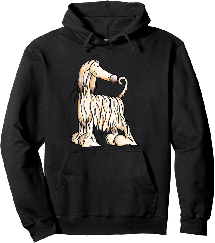 Happy Afghanischer Windhund I Afghan Hound Comic Windhunde Pullover Hoodie