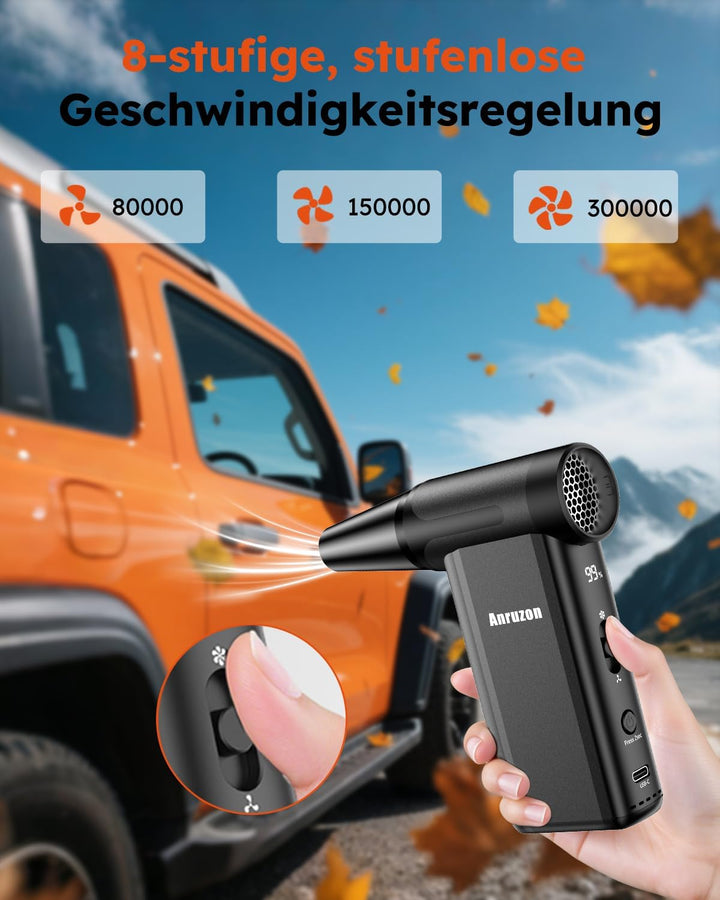Elektrische Staubgebläse Druckluftspray für PC Reinigungsset, 300000 RPM Compressed Air Duster, 8-Ga