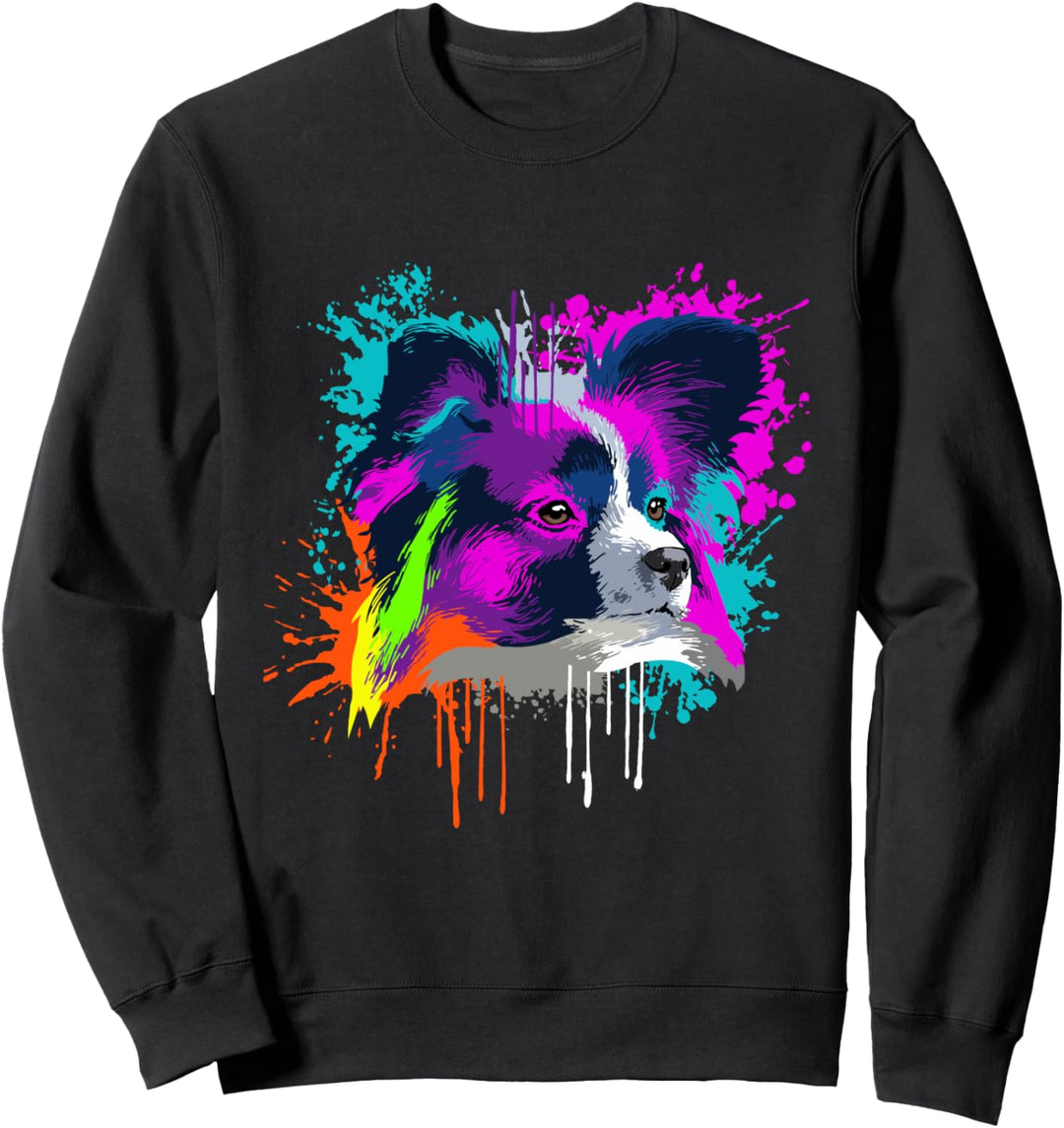 Splash Art Papillon Hundehalter Geschenkidee Hunde Sweatshirt