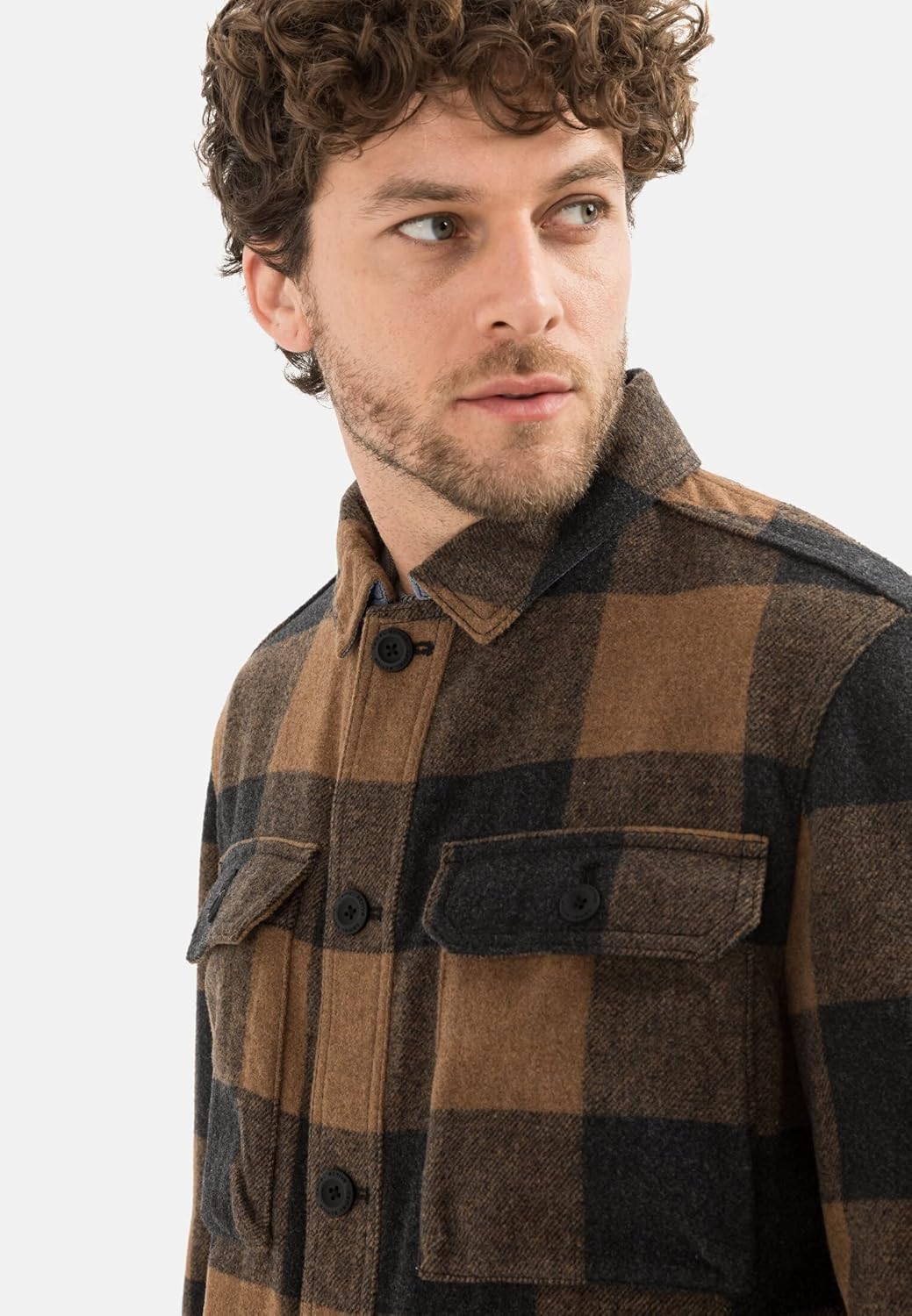camel active Herren Indoorjacke aus einer Wollmischung 48 Grau-rost, 48 Grau-rost