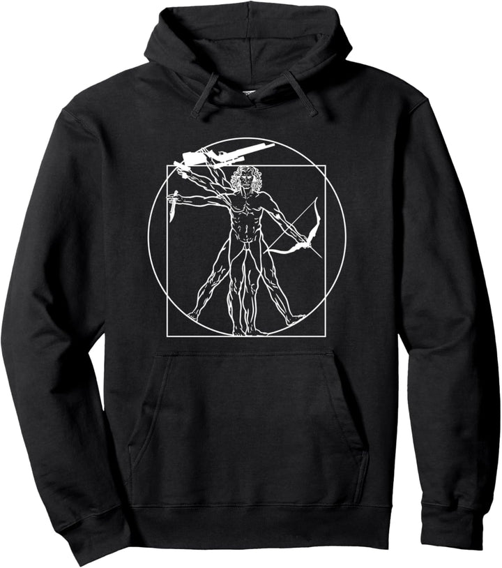 Leonardo da Vinci Jagd | Hirsch Jagen Zubehör Lustiges Jagd Pullover Hoodie