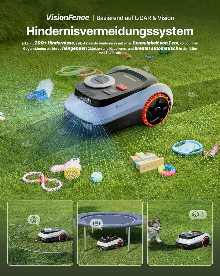Segway Navimow i210 LiDAR Pro Mähroboter ohne Begrenzungskabel für 1000 m², LiDAR+Vision+NRTK Tri-Fu