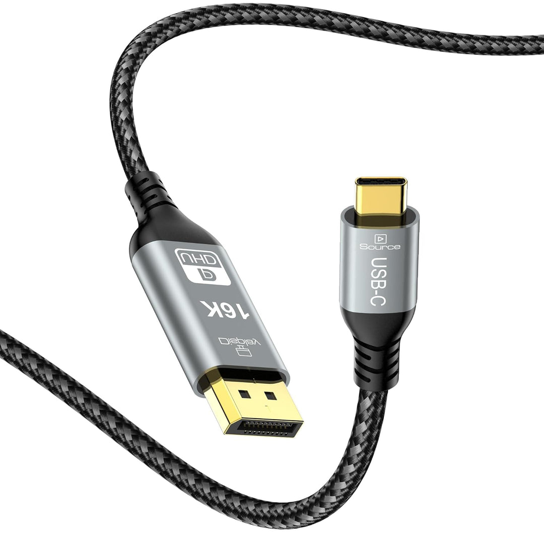 USB C auf DisplayPort 2.1 Kabel, 16K@30Hz 8K@120Hz 4K@240Hz, Thunderbolt 5/4 auf DP-Kabel, 40Gbps, T