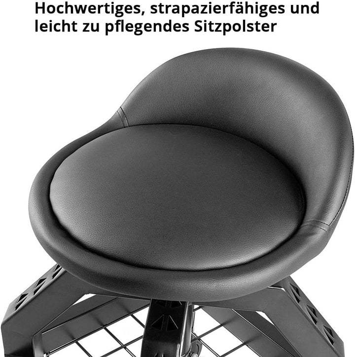 STAHLWERK Werkstatthocker VWH-300 ST 136 kg 59–76 cm Sitzhöhe | Höhenverstellbar, grosses Ablagefach