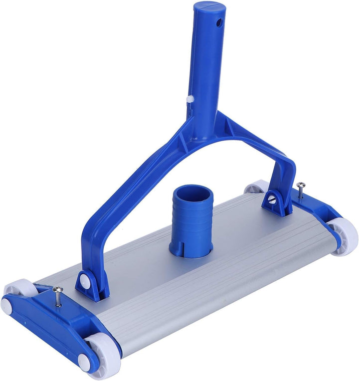 SIQUA Aluminium-Poolreiniger mit Vier Rädern und Schleppbürste, Anschluss an Ø38 mm Saugschlauch, Lä