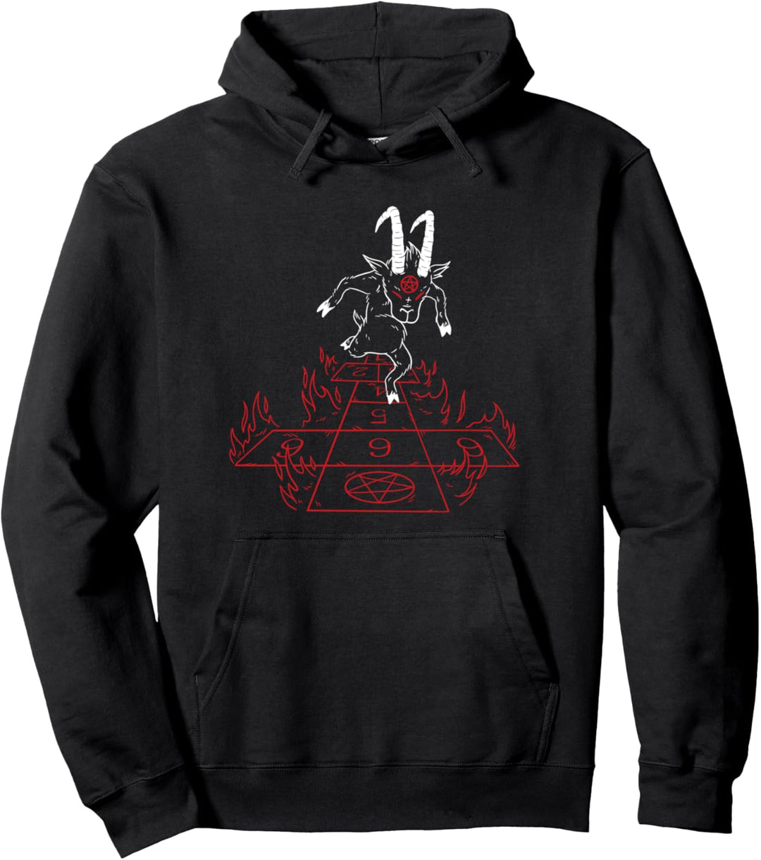 Baphomet Satanic Goat Pentagram Goth Clothes Women Pullover Hoodie