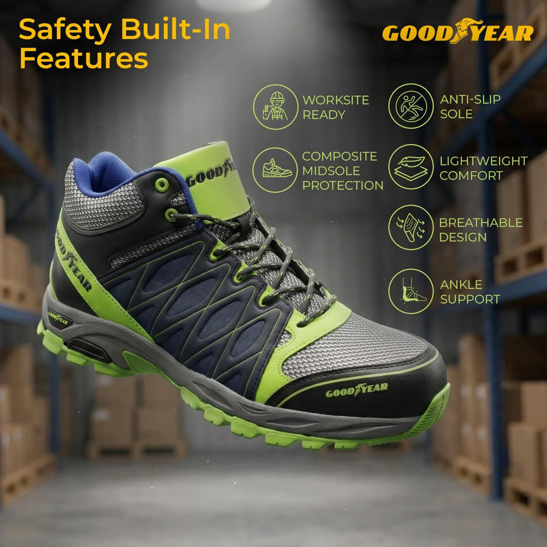 Goodyear Herren Sicherheitsstiefel, Yellow Blue, 44 EU Gelb Blau 44 EU, Gelb Blau 44 EU