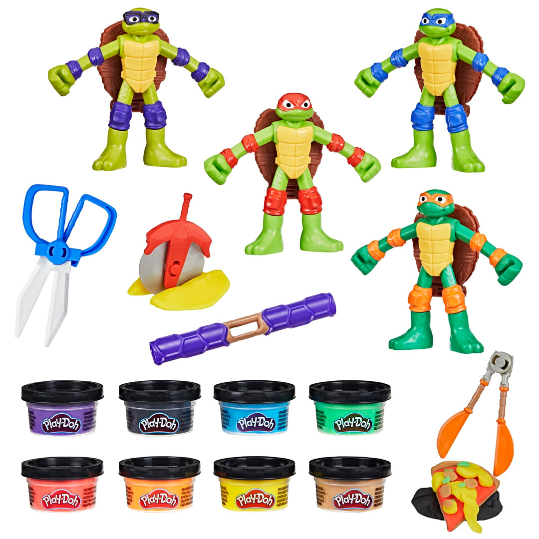 Play-Doh Teenage Mutant Ninja Turtles Cowabunga Kreationen Spielset mit 4 Ninja Figuren und 8 Dosen