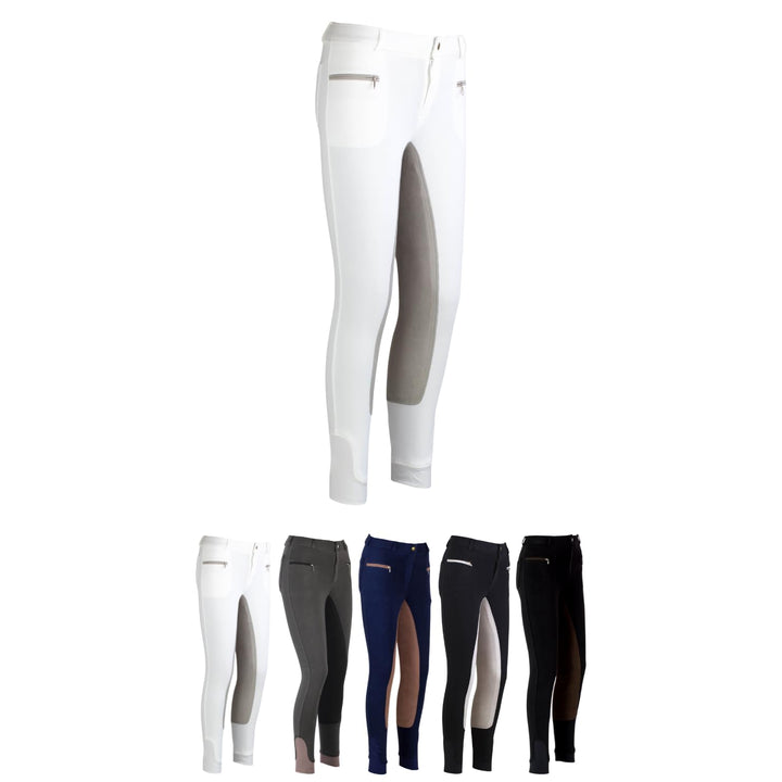 RL24 Damen Reithose Vollbesatz Flex BASICLINE 48 Weiss/Grau, 48 Weiss/Grau