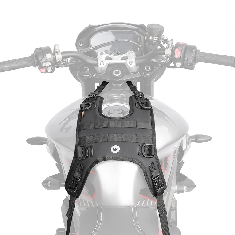 Rhinowalk Motorrad-Tankrucksack/Stossstangentasche, universelle Satteltaschen-Montagebasis Schwarz L