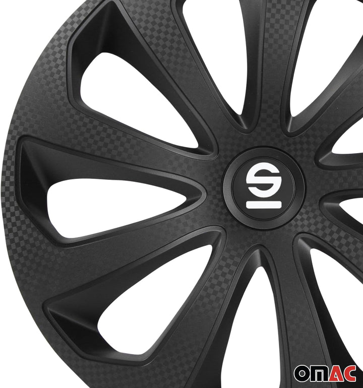 Satz Sparco Radzierblenden Sicilia 14-Zoll Schwarz/Karbon