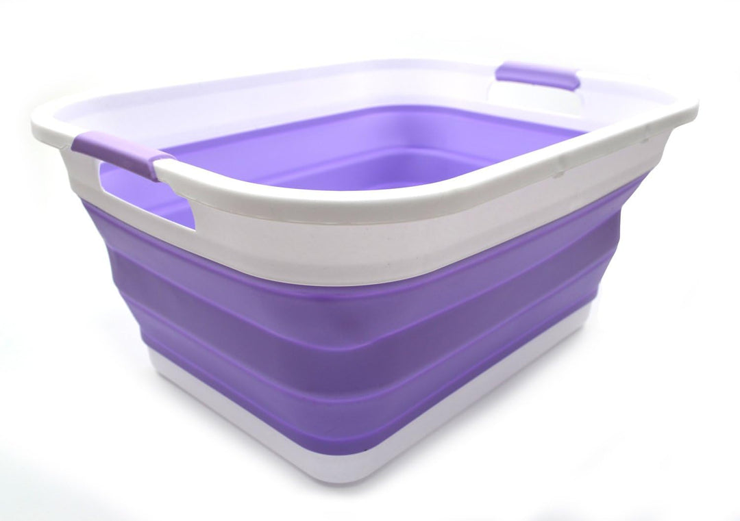 SAMMART 41L Collapsible Plastic Laundry Basket - Foldable Pop Up Storage Container/Organizer - Porta
