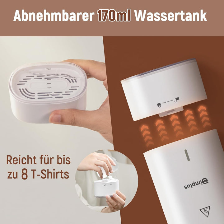 SIMPLUS Dampfglätter 1200W, Tragbarer Reise Steamer Faltbar, 170ml Wassertank, Konstante Dampfleistu