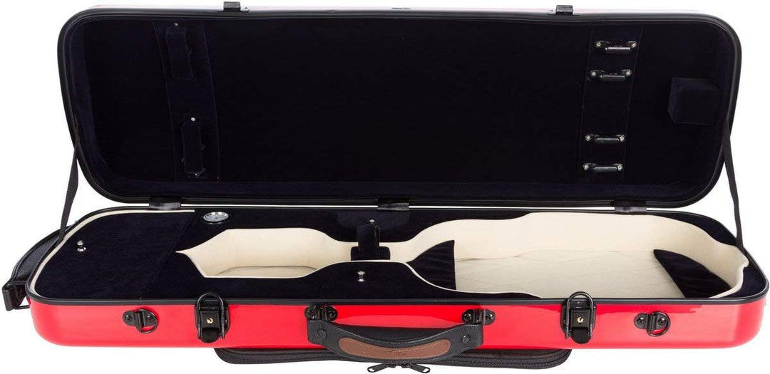 Geigenkoffer Glasfaser Oblong 4/4 red - navy blue M-Case
