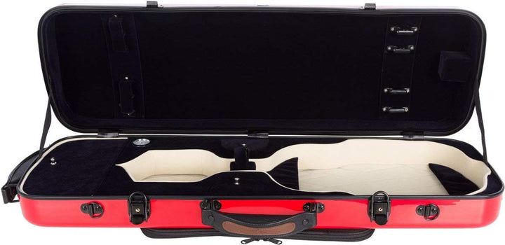 Geigenkoffer Glasfaser Oblong 4/4 red - navy blue M-Case