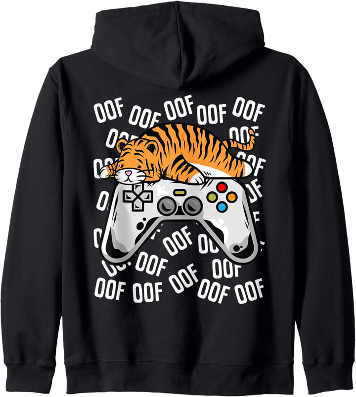 Tiger Videospiel Noob Oof Kinder Jungen Mädchen Geschenk Kapuzenjacke
