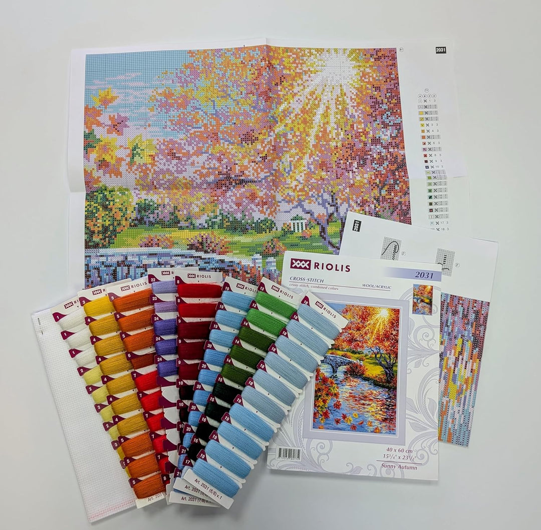 Riolis Kreuzstich Set Sonniger Herbst, Zählmuster, 40x60cm