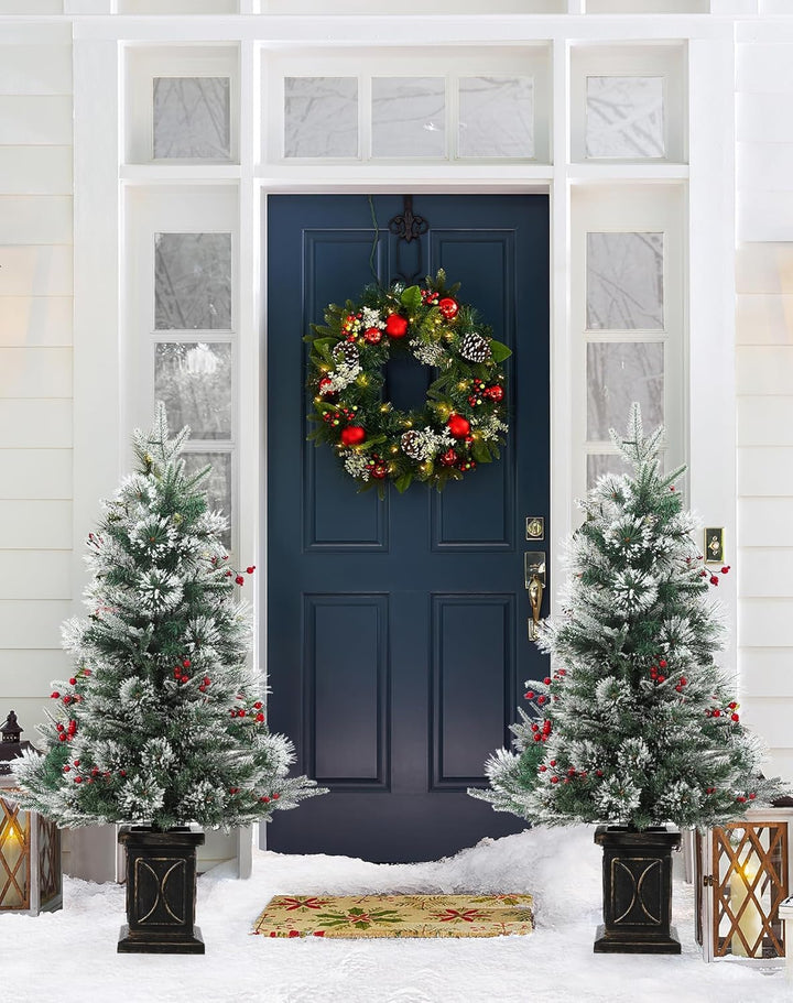 2 PCS 90 cm Künstlicher Weihnachtsbaum Mit 78 Warmweissen LED-Lichtern – Künstlicher Weihnachtsbaum