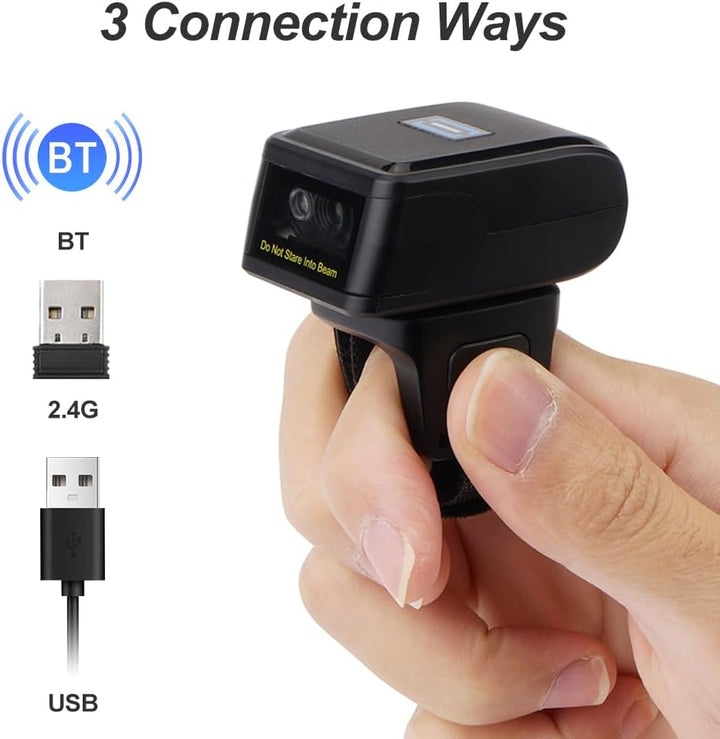 Marhynchus 2D -Barcode -Scanner Tragbarer Finger Handheld Wearable Ring Barcode Reader Wireless BT 2