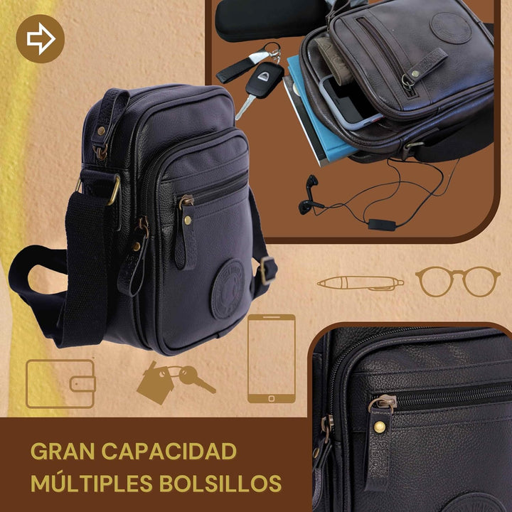 Coronel Tapiocca Herren Umhängetaschen Luigi Schultertaschen, Einheitsgrösse Schwarz, Schwarz