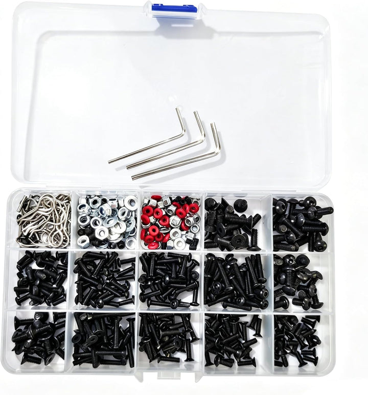 YijiaLink 500-Stück Universal RC Auto Schraubensatz Schrauben Sortiment Set Hardware Fasteners Kompa