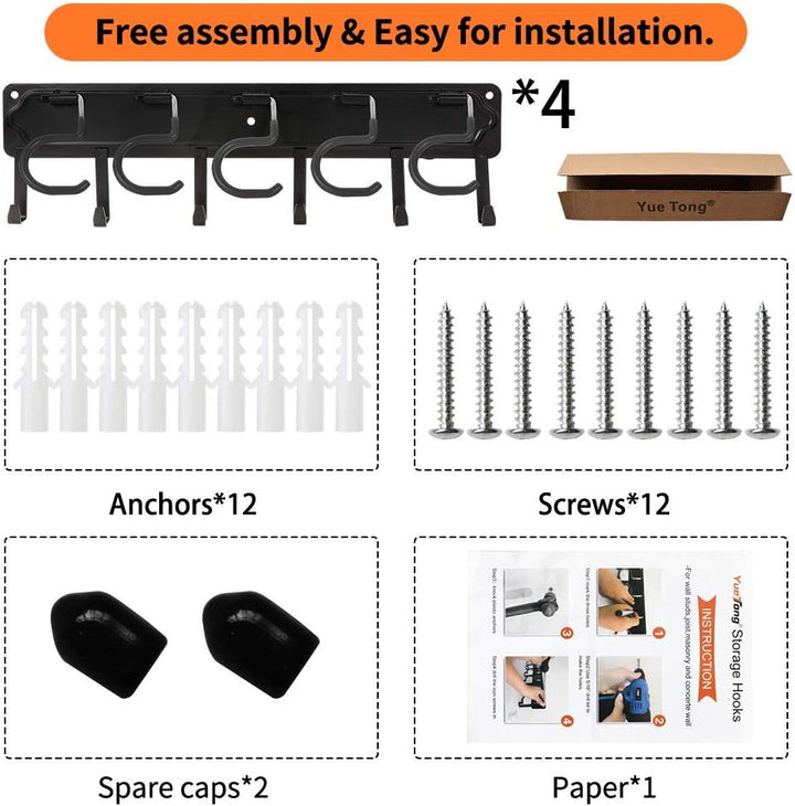 YueTong 172,7 cm Gartenwerkzeug-Organizer aus Metall, verstellbare Garagen-Wand-Organizer und Aufbew
