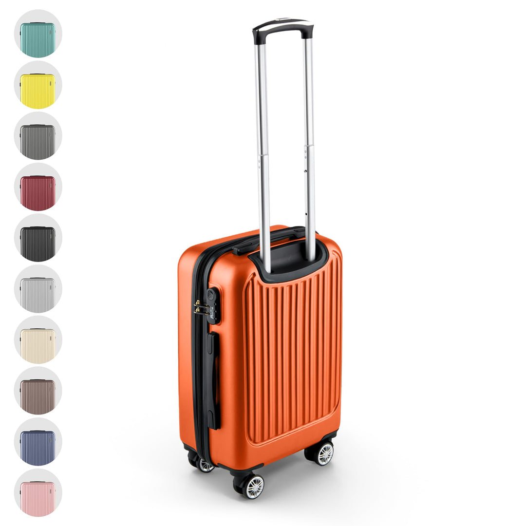 ABS Hartschalenkoffer - Ergonomisch & Sicher - Kleiner Trolley Koffer mit 360° Rädern, Zahlen-Schlos