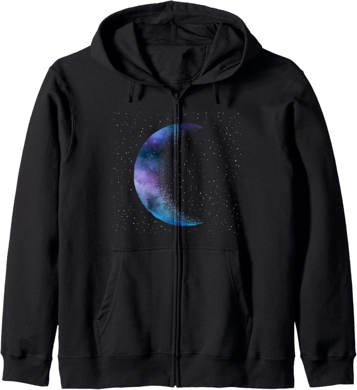 Pastell Goth Mond farbenfrohe Kunst Kapuzenjacke