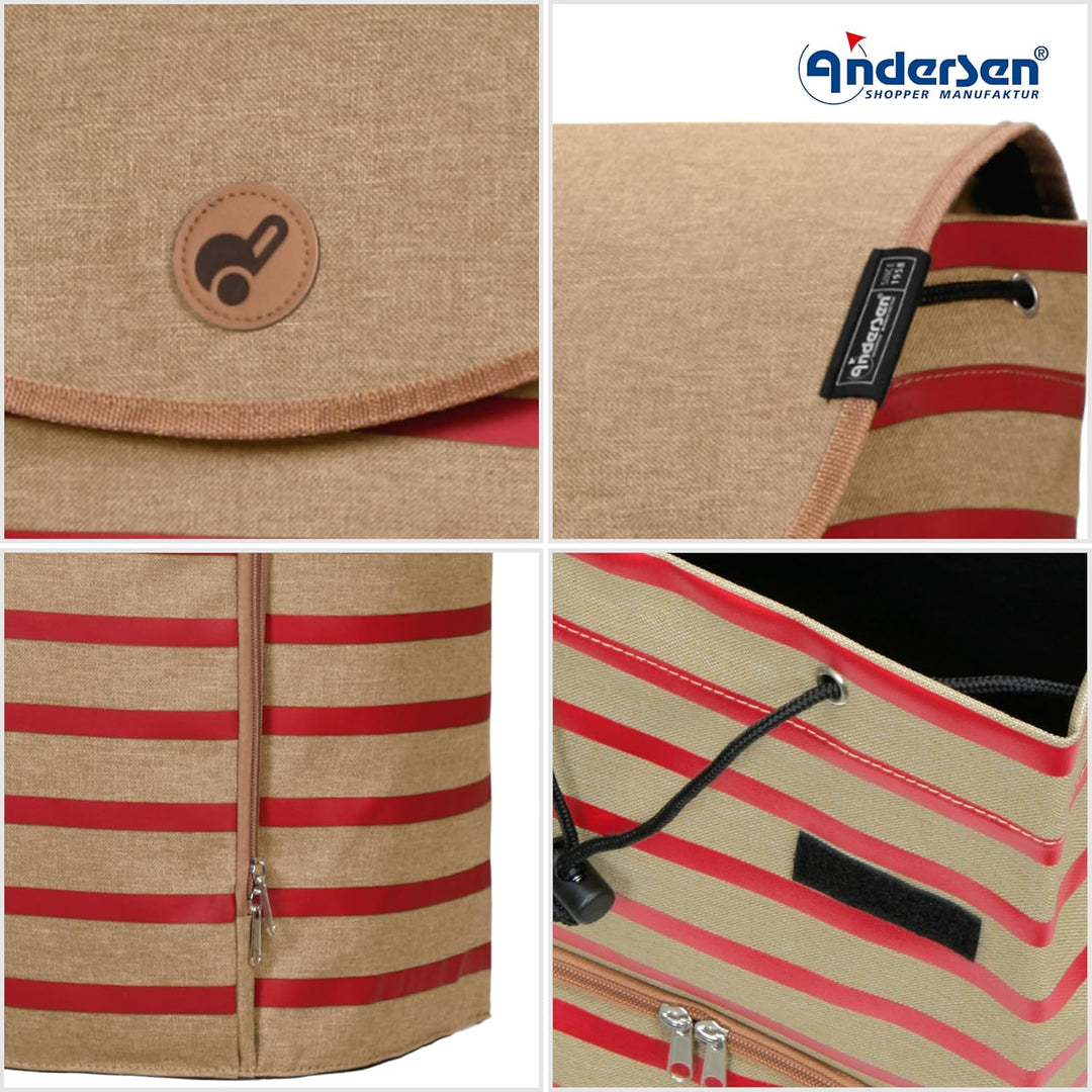 Andersen Einkaufstrolley Ersatztasche - 47 Liter - Fronttasche - extra Innenfach - wasserabweisend -