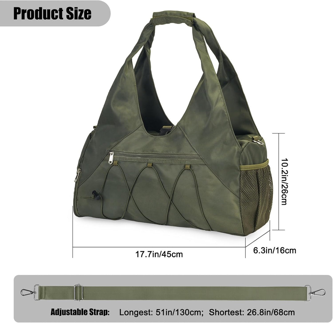 Sporttasche für Damen Yogatasche mit Schuhfach & Nassfach Reisetasche Tragetasche für Yogamatten Fre