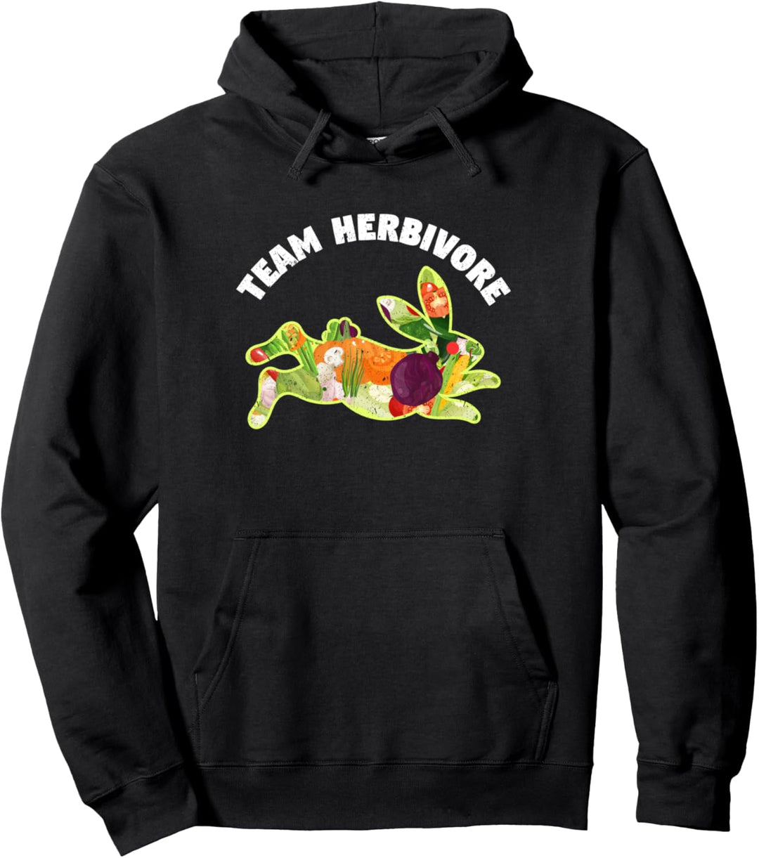 Team Herbivore Vegetarian Vegan Rabbit Food Veggies Diet Pullover Hoodie