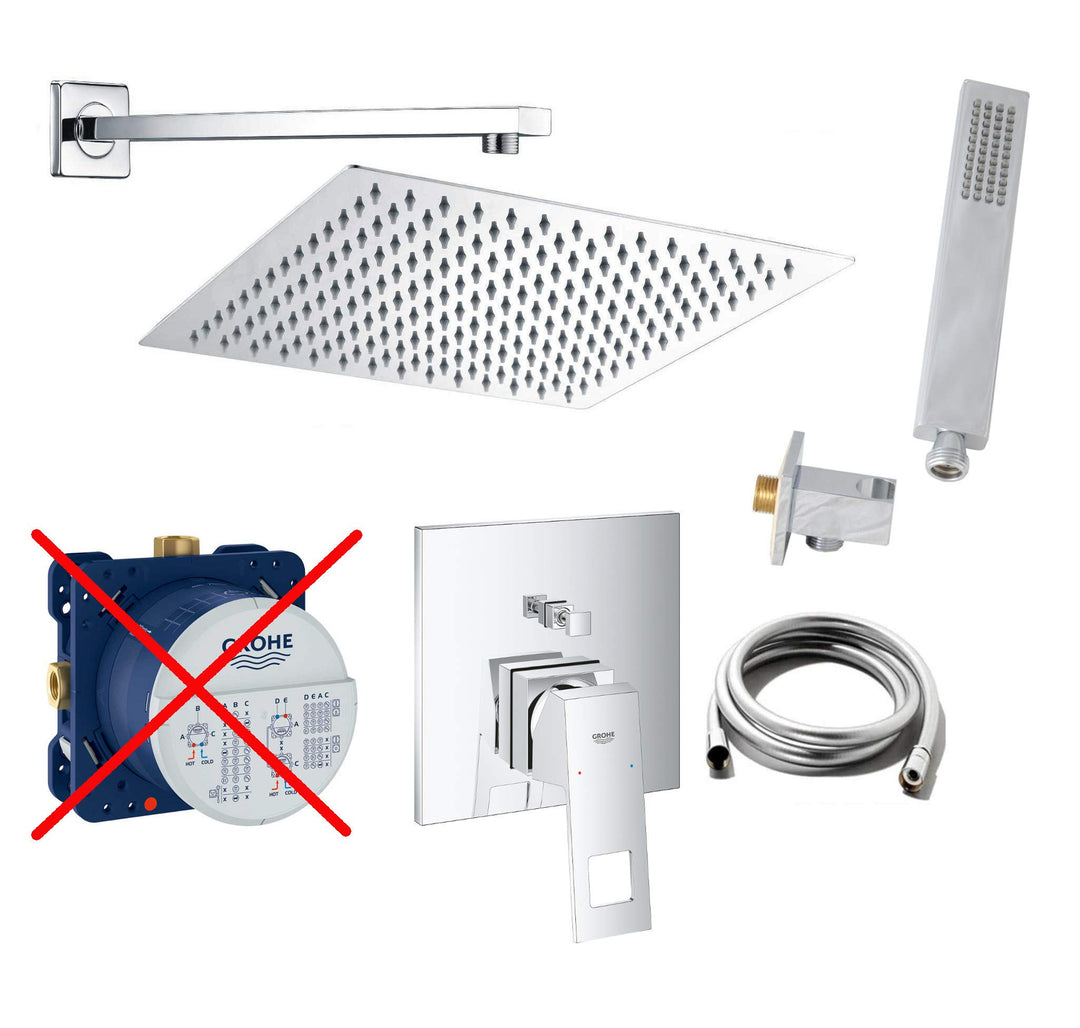 vanvilla Duschsystem mit Unterputz Duscharmatur von Grohe Eurocube Einhandmischer und vanvilla Regen