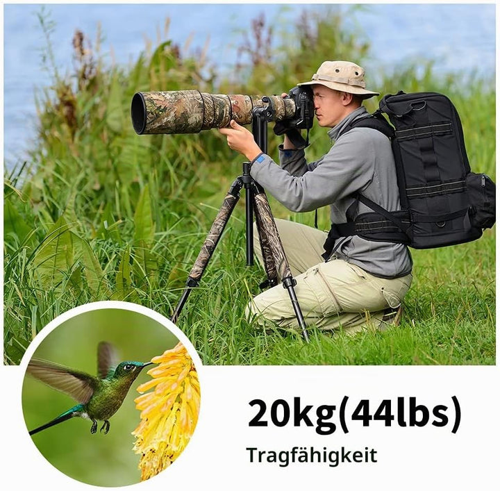 K&F Concept Aluminium Gimbalkopf, Professional Heavy Duty Metall 360° Panorama Stativkopf mit 20 KG
