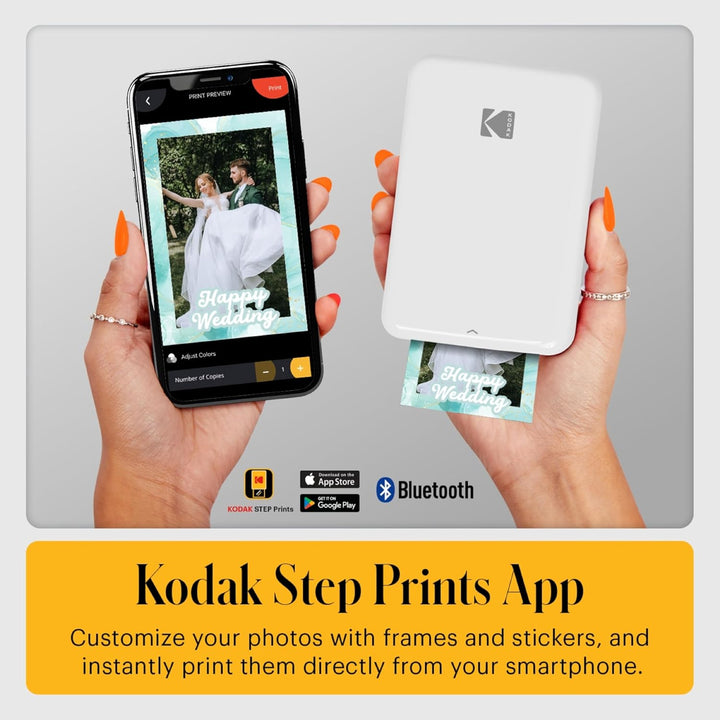 KODAK Step Instant-Fotodrucker mit Bluetooth/NFC, Zink Technologie & KODAK App für iOS & Android (We