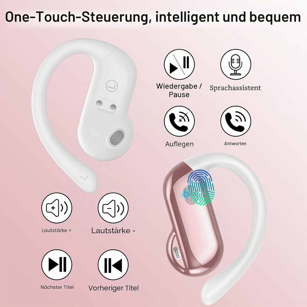 Open Ear Kopfhörer Bluetooth 5.4 HiFi Stereo, 2026 Kopfhörer Kabellos Bluetooth mit ENC Noise Cancel