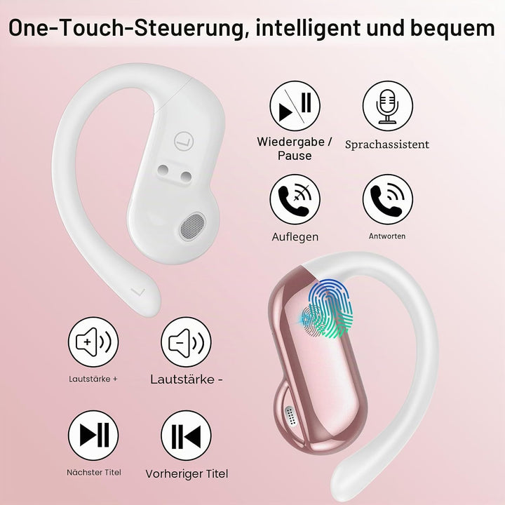 Open Ear Kopfhörer Bluetooth 5.4 HiFi Stereo, 2026 Kopfhörer Kabellos Bluetooth mit ENC Noise Cancel