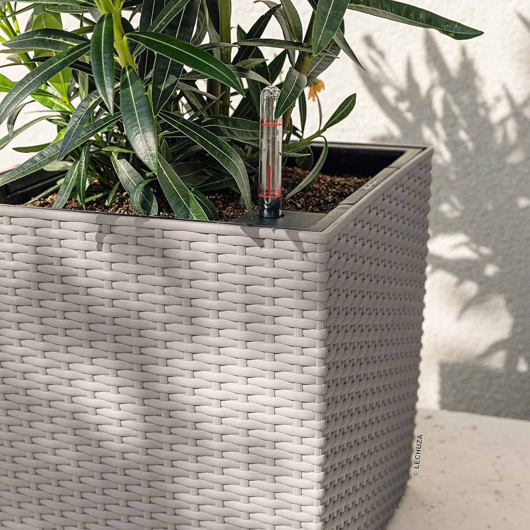 Lechuza Cube Cottage 30 Komplettset sandbraun Pflanzgefäss mit Erd-Bewässerungs-System 29.5 x 29.5 x
