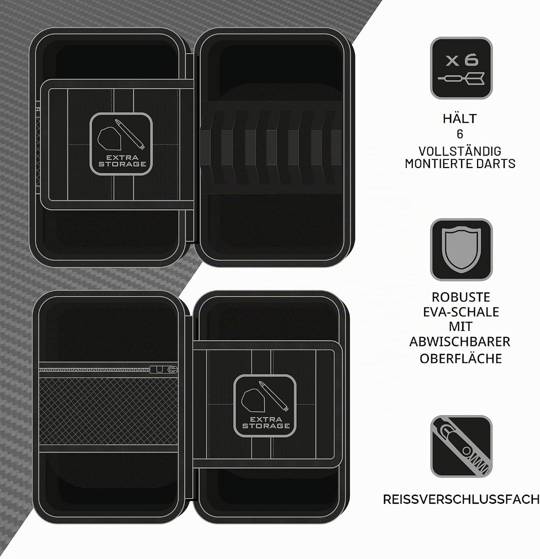 Harrows Darts Case Blaze Pro 6 | Darttasche für 6 Darts | Dartpfeiltasche & Dartpfeile Aufbewahrung