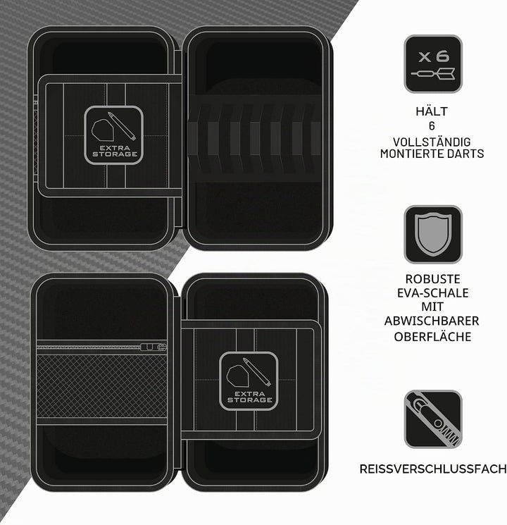 Harrows Darts Case Blaze Pro 6 | Darttasche für 6 Darts | Dartpfeiltasche & Dartpfeile Aufbewahrung